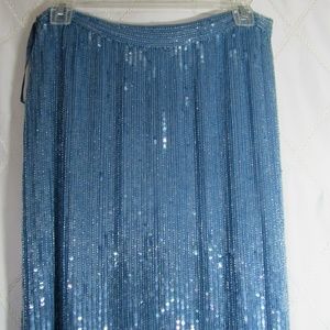 Beautiful Baby Blue Sequin Pencil Skirt